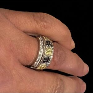 Sapphic Sapphire Anniversary Ring 925 Silver